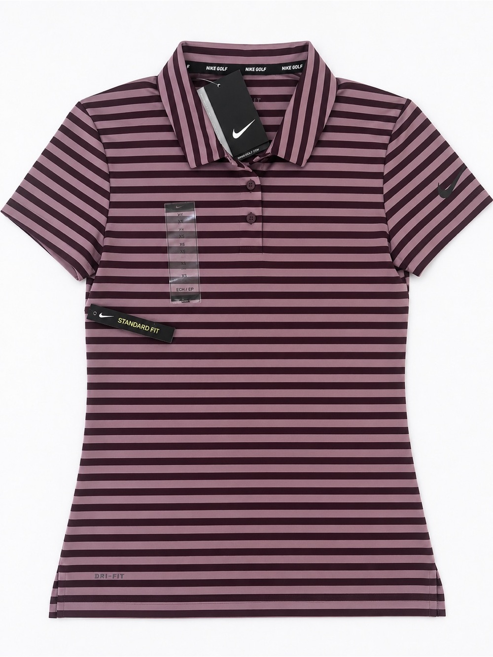 Nike Golf Dri-FIT Striped Polo - Mauve & Plum